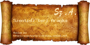 Szentpéteri Aranka névjegykártya