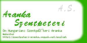 aranka szentpeteri business card